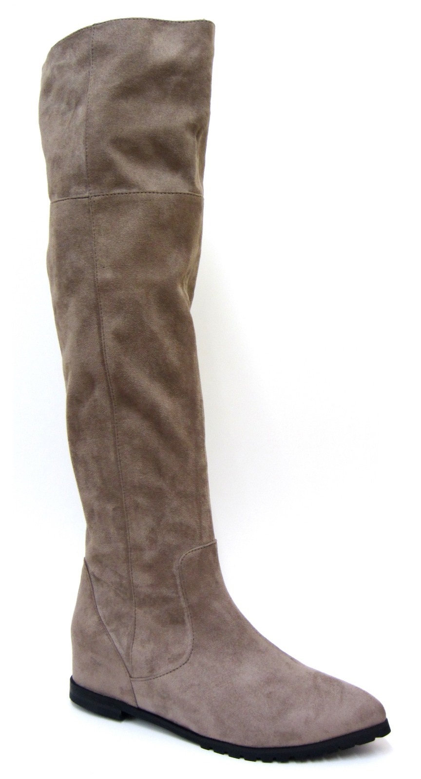 red flat knee high boots